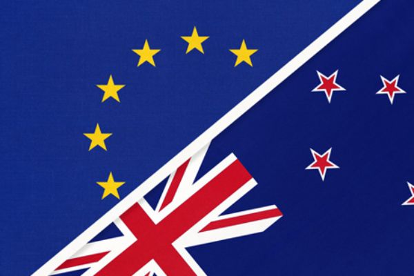 Flagge EU und Neuseeland