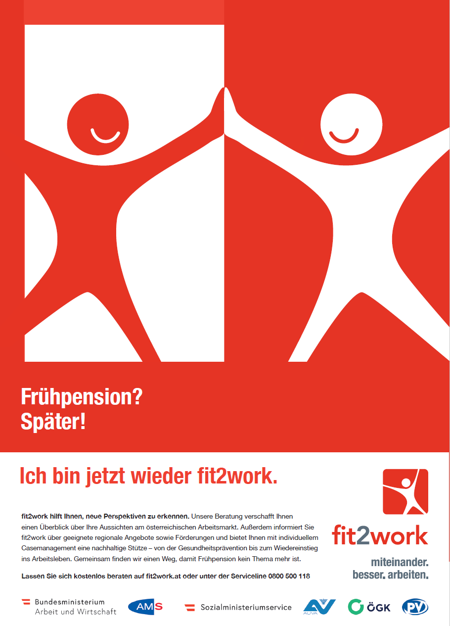 fit2work Kampagne - Herbst 2023 - Frühpension