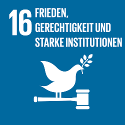 16 - SDG Nachhaltigkeitsziel 16: Frieden, Gerechtigkeit und starke Institutionen