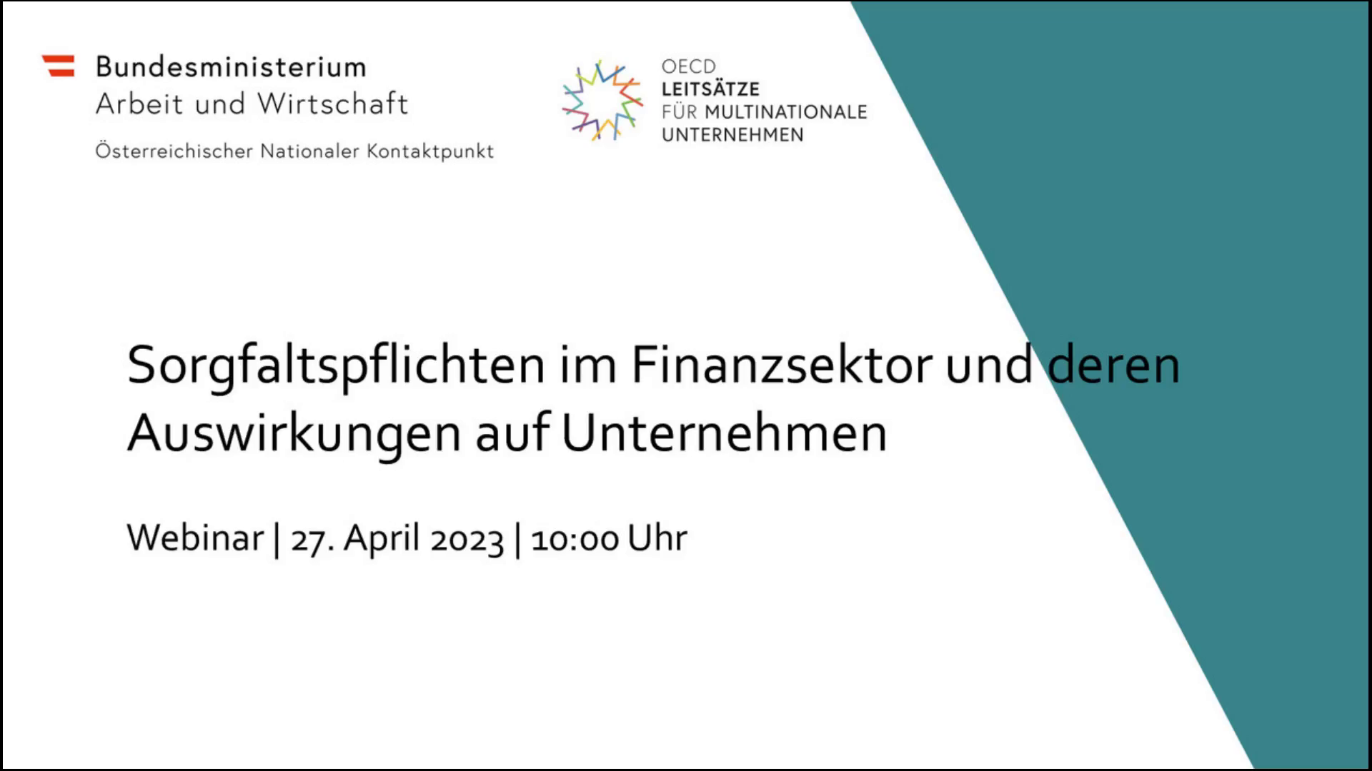 Webinar vom 27.04.2023: Sorgfaltspflichten im Finanzsektor und deren Auswirkungen auf Unternehmen