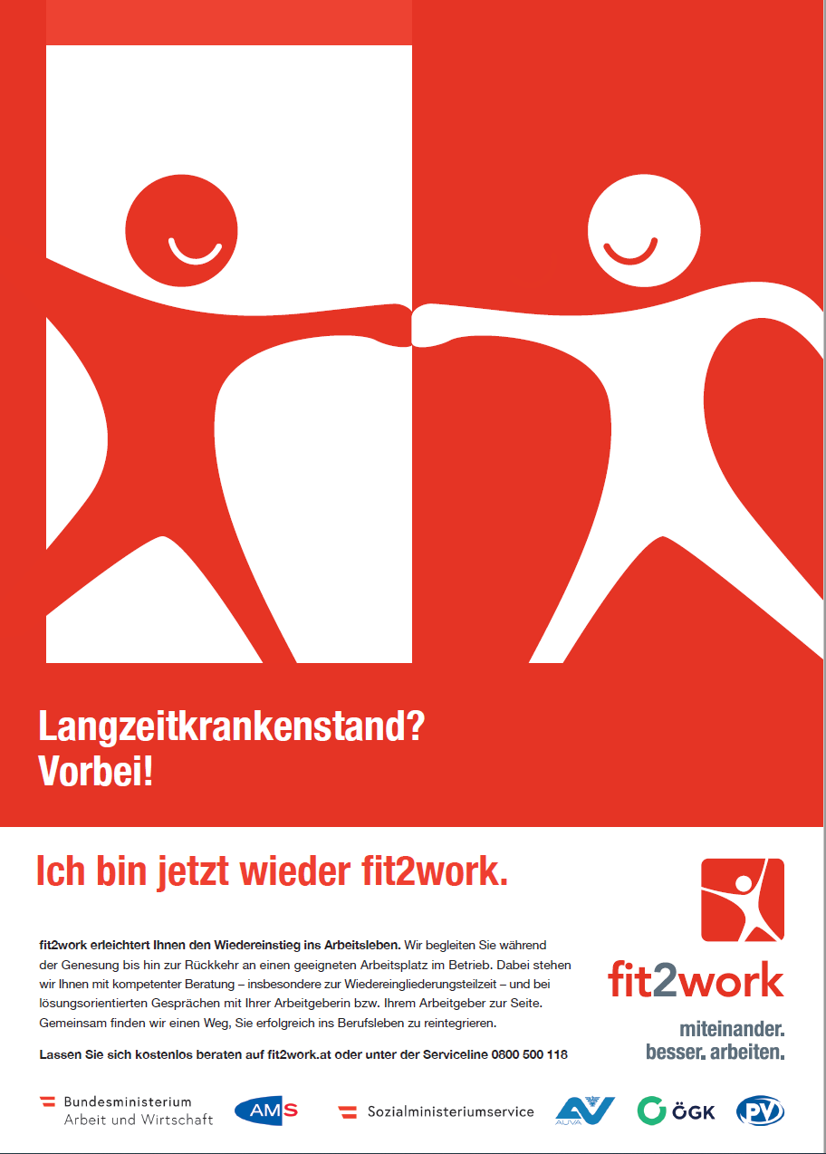 fit2work Kampagne - Herbst 2023 - Langzeitkrankenstand