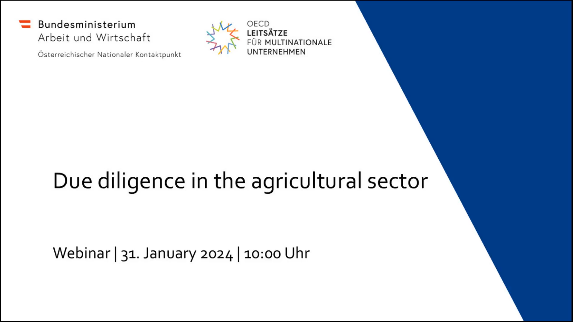 Webinar: Due diligence in the agricultural sector